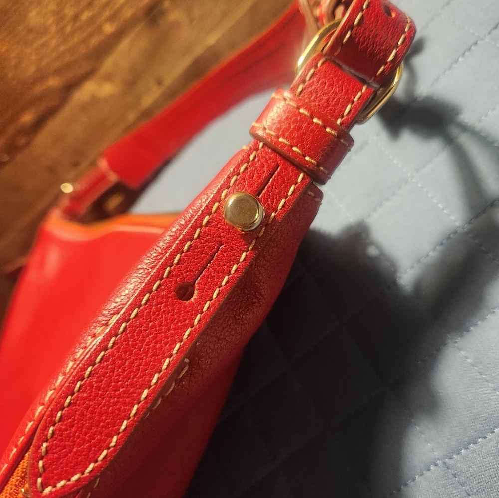 Dooney & Bourke Red Leather Hobo Bag - Picture 11 of 12